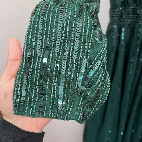 NEW $598 MAC DUGGAL 5529 EMERALD GREEN SEQUIN MIDI DRESS 5529 Plus Size … - Picture 12 of 16